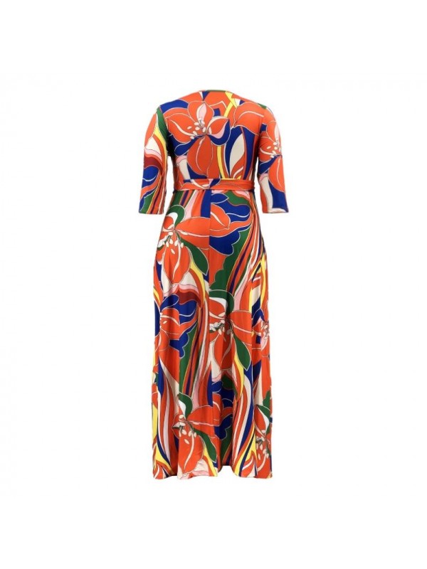 Vestito Donna Fantasia Floreale Taglie Grandi Woman Oversize Dress OS120013H